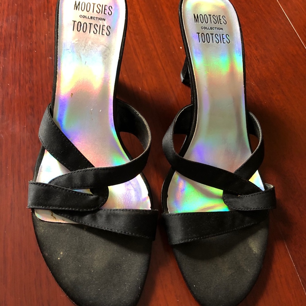 Mootsies Tootsies Black Strappy Heels